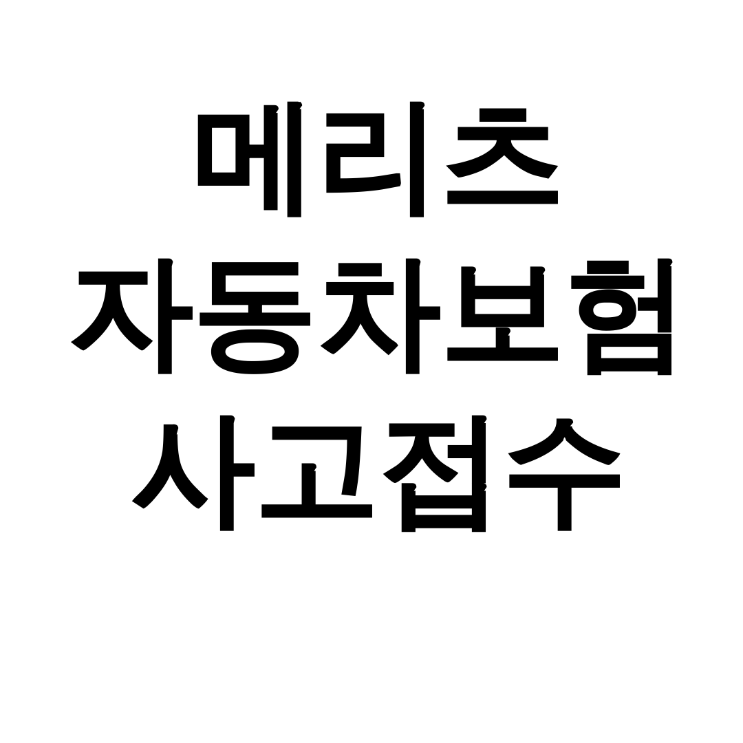 메리츠 자동차보험 사고접수