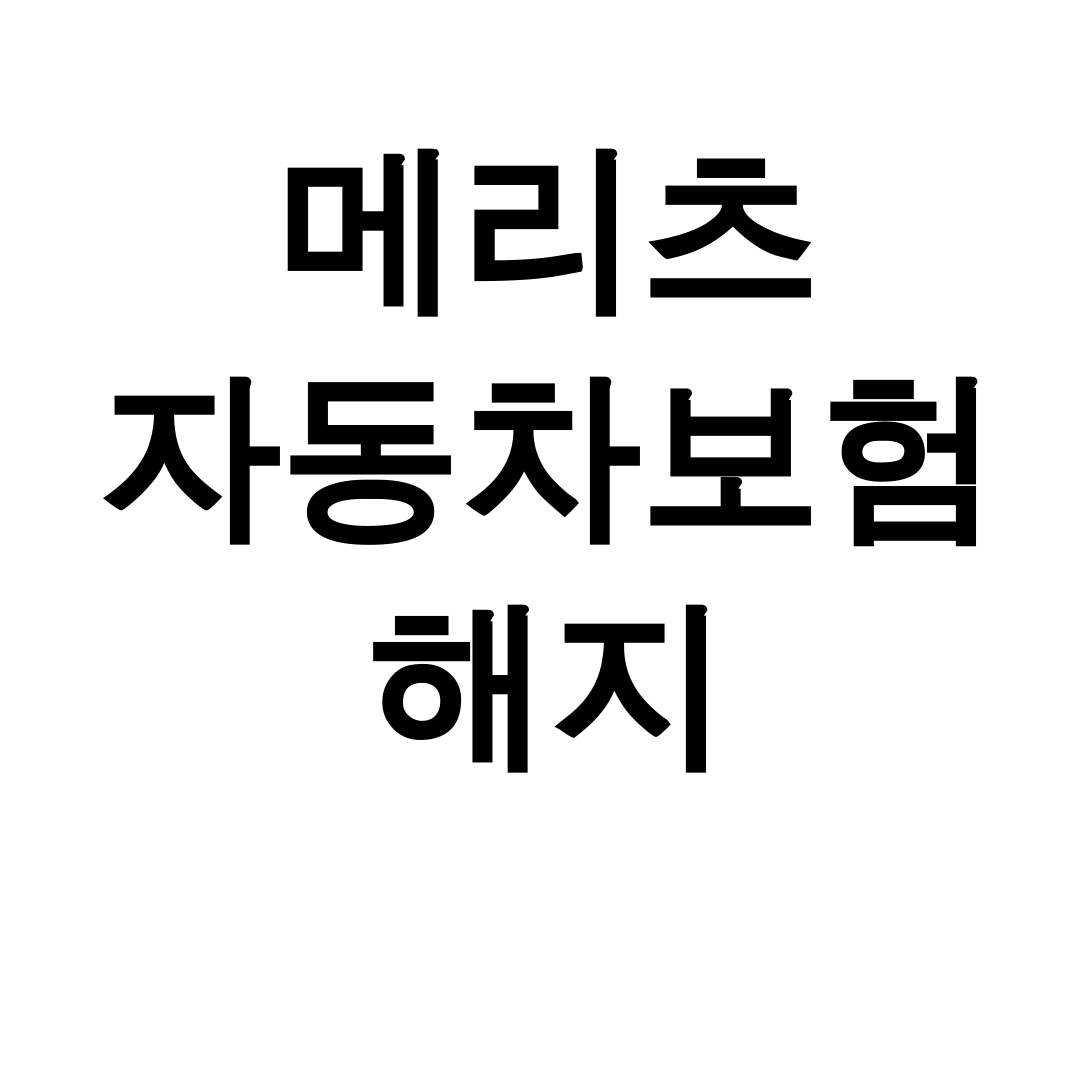 메리츠 자동차보험 해지