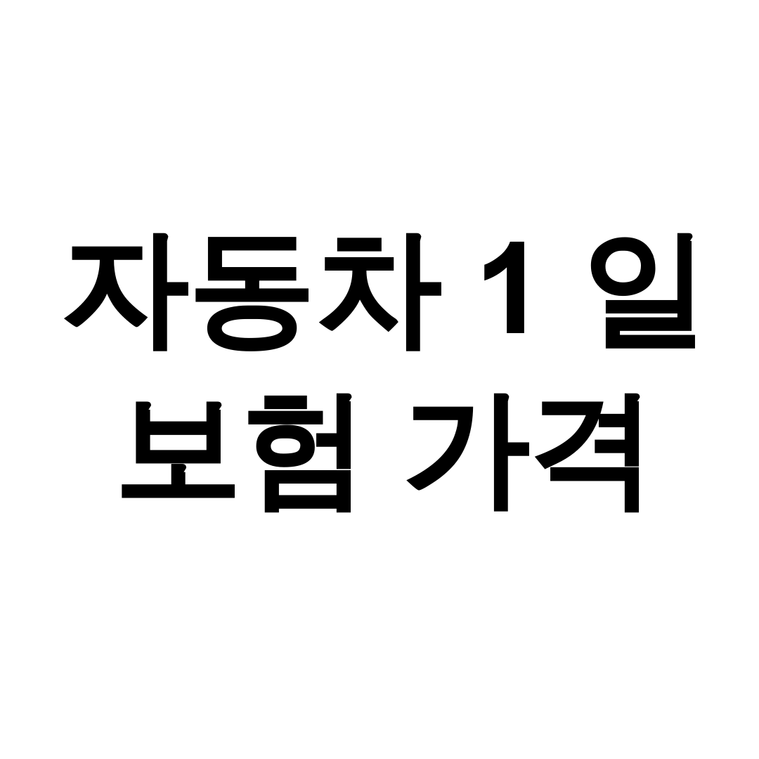 자동차 1 일 보험 가격
