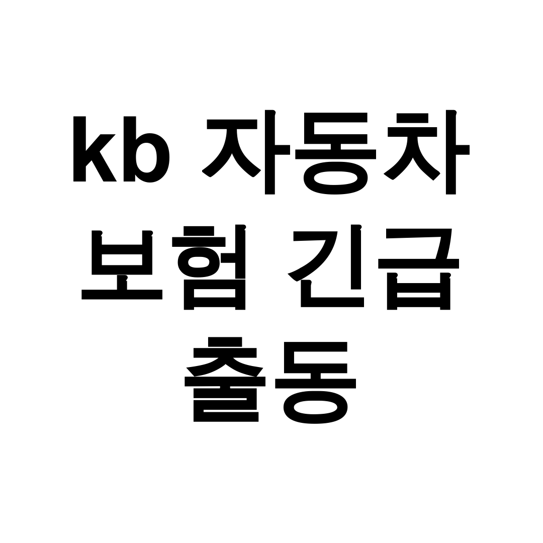 kb 자동차 보험 긴급 출동